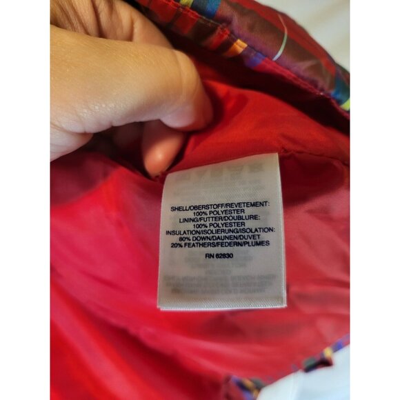 Lands' End Women’s Down Filled Puffer Vest S 6-8 Red Plaid Tartan Full Zip‎ - Picture 5 of 5